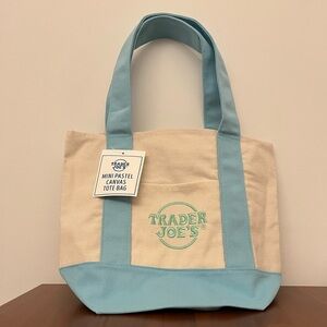 Trader Joe’s Mini Canvas Tote Bag in Light Blue